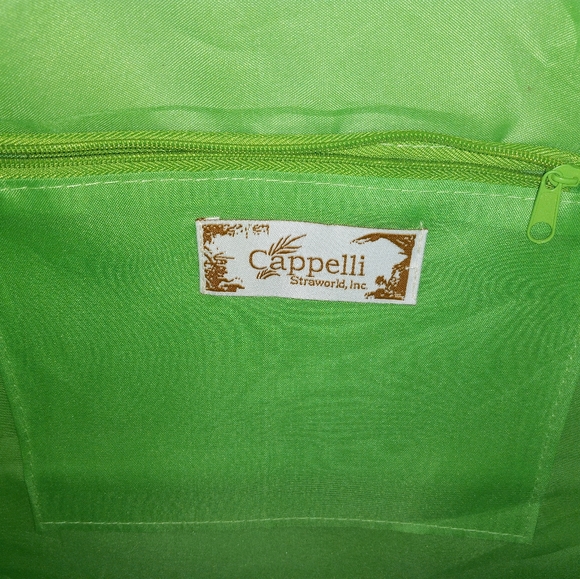 Cappelli NWT green beach bag with inside zip pocket. Braided rope handles - Picture 4 of 9